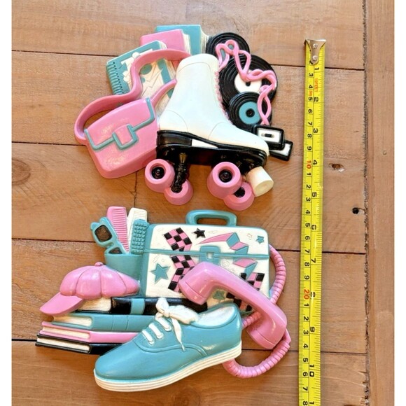 Vintage 1990s Burwood Roller Skate Cassette Sneakers Phone Wall Hanging Plaques - Picture 6 of 7